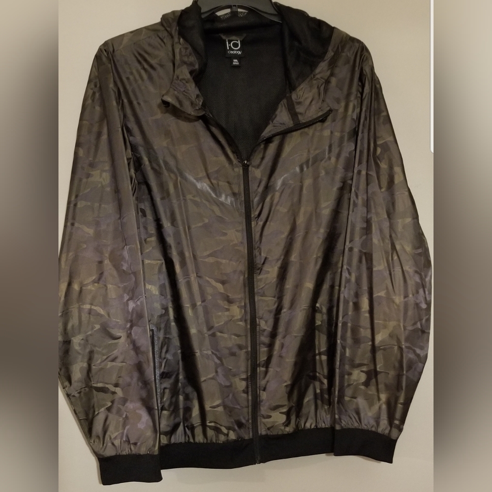 Ideology camo windbreaker with hood and drawstrings, 2XL